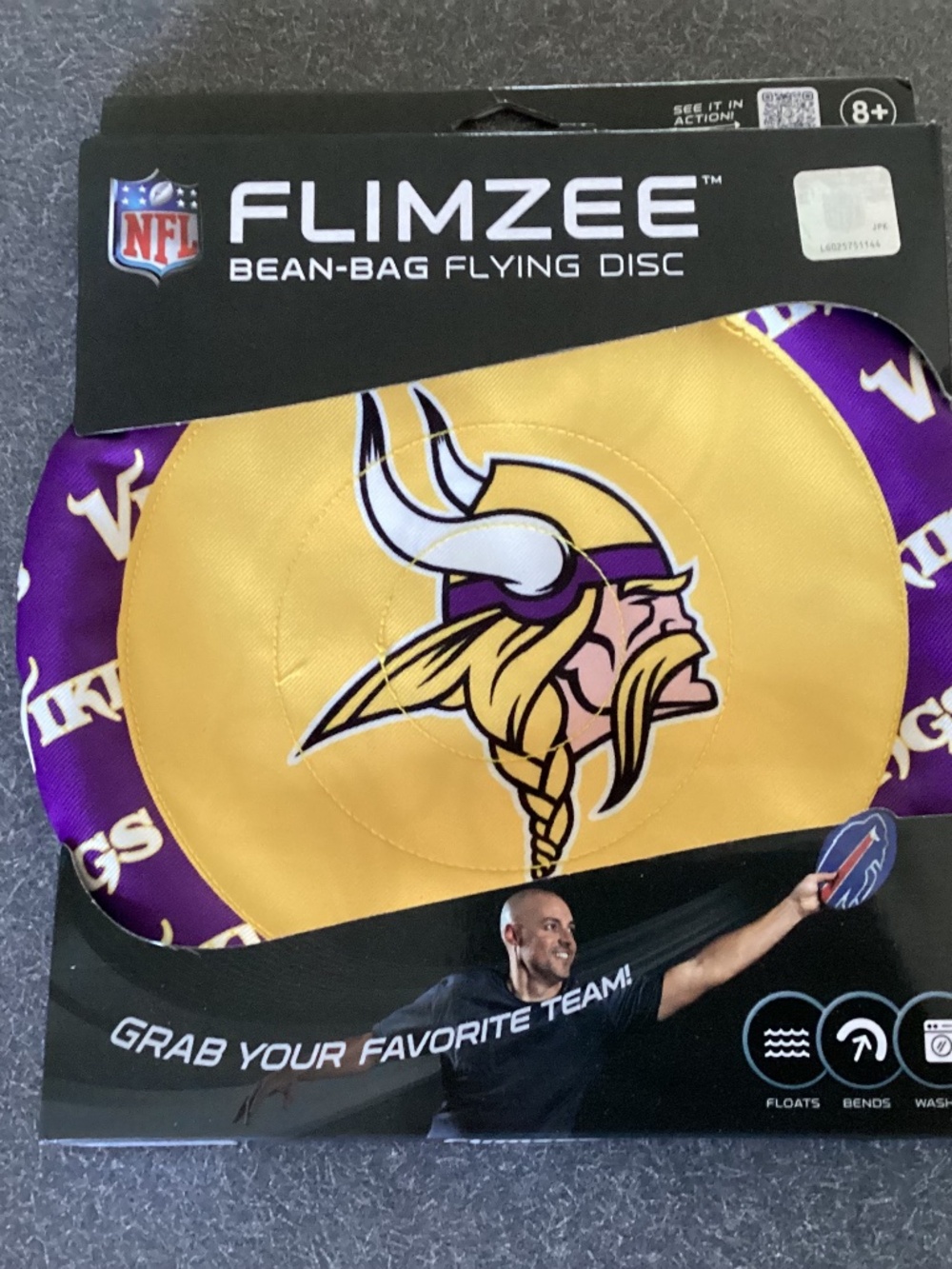 Bean Bag Flying Disc NFL Flimzee Minnesota Vikings